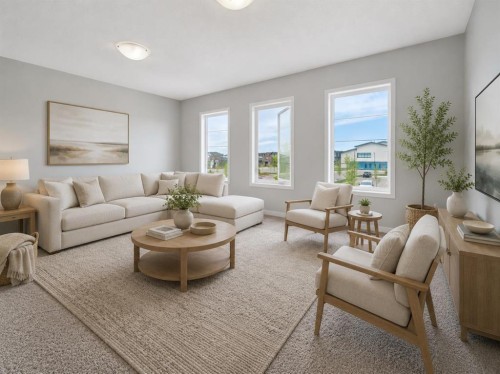 98 Seton Road Se, Calgary, AB - Indoor Photo Showing Living Room