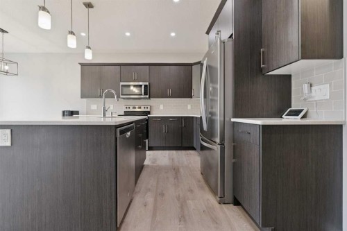 98 Seton Road Se, Calgary, AB - Indoor Photo Showing Kitchen With Upgraded Kitchen