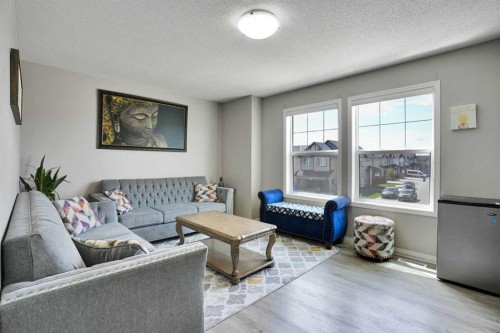 454 Skyview Ranch Way Ne, Calgary, AB - Indoor Photo Showing Living Room