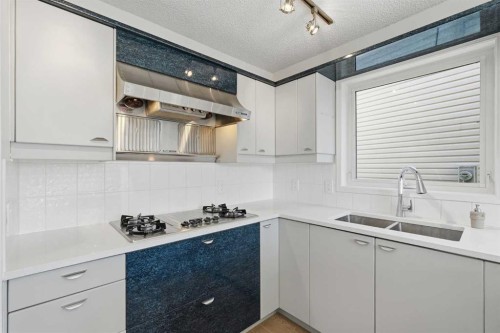 142 Elizabeth Way Se, Airdrie, AB - Indoor Photo Showing Kitchen With Double Sink With Upgraded Kitchen