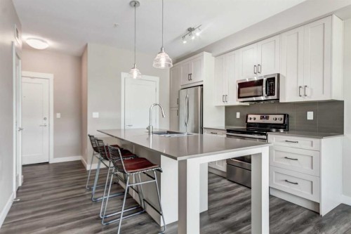 120-20 Walgrove Walk Se, Calgary, AB - Indoor Photo Showing Kitchen With Stainless Steel Kitchen With Upgraded Kitchen