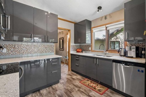 112 Oakbriar Close Sw, Calgary, AB - Indoor Photo Showing Kitchen With Stainless Steel Kitchen With Double Sink With Upgraded Kitchen