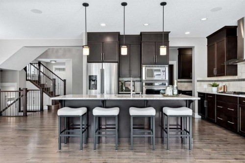 248 Marquis Landing Se, Calgary, AB - Indoor Photo Showing Kitchen With Stainless Steel Kitchen With Upgraded Kitchen