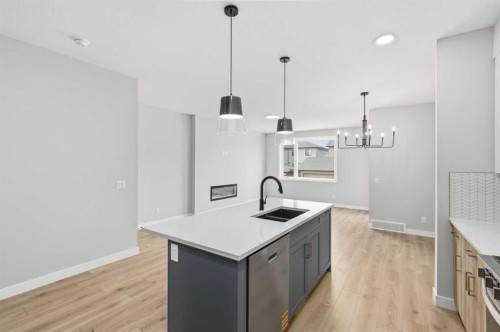 43 Belvedere Crescent Se, Calgary, AB - Indoor Photo Showing Kitchen With Double Sink With Upgraded Kitchen