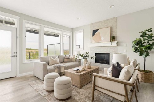 123 Crestridge Hill Sw, Calgary, AB - Indoor Photo Showing Living Room With Fireplace