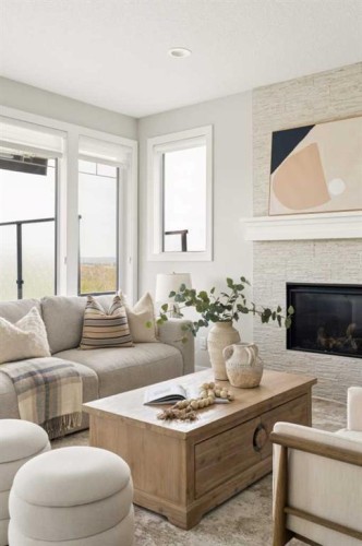 123 Crestridge Hill Sw, Calgary, AB - Indoor Photo Showing Living Room With Fireplace