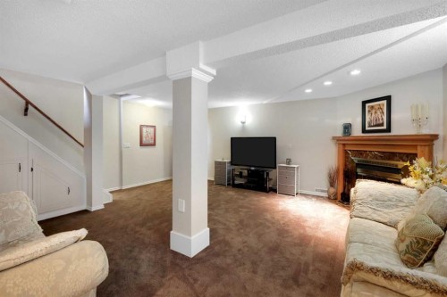 1296 Berkley Drive Nw, Calgary, AB - Indoor With Fireplace