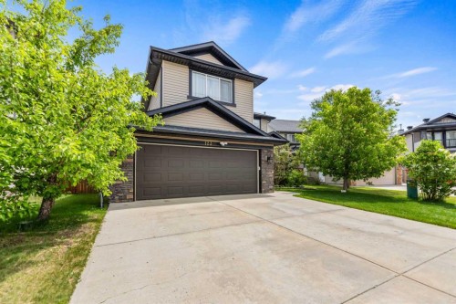 123 Hawkmere View, Chestermere, AB - Indoor Photo Showing Other Room With Fireplace