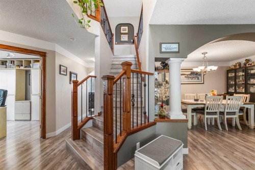 123 Hawkmere View, Chestermere, AB - Indoor Photo Showing Dining Room