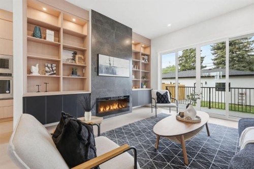 2105B 7 Street Ne, Calgary, AB - Indoor With Fireplace