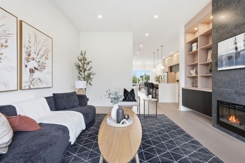 2105B 7 Street Ne, Calgary, AB - Indoor With Fireplace