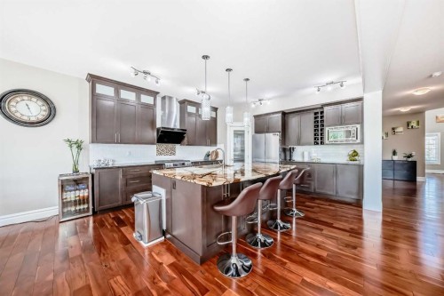75 Silverado Bank Gardens Sw, Calgary, AB - Indoor Photo Showing Kitchen With Upgraded Kitchen