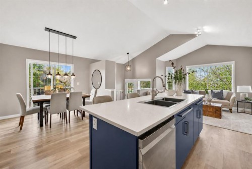 160 Citadel Bluff Close Nw, Calgary, AB - Indoor Photo Showing Kitchen With Double Sink With Upgraded Kitchen