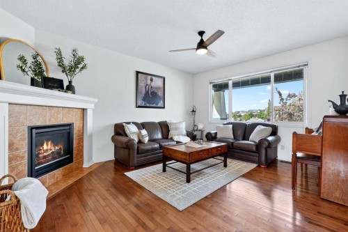 261 Copperstone Terrace Se, Calgary, AB - Indoor Photo Showing Living Room With Fireplace
