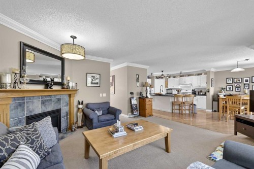 185 Shawbrooke Green Sw, Calgary, AB - Indoor Photo Showing Living Room With Fireplace