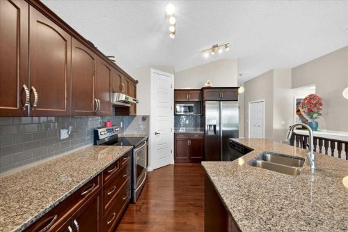 248 Rainbow Falls Way, Chestermere, AB - Indoor Photo Showing Kitchen With Double Sink With Upgraded Kitchen