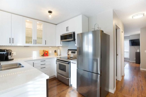 10 Deerfield Green Se, Calgary, AB - Indoor Photo Showing Kitchen With Double Sink