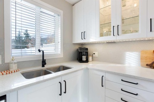 10 Deerfield Green Se, Calgary, AB - Indoor Photo Showing Kitchen With Double Sink