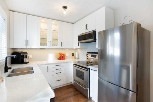 10 Deerfield Green Se, Calgary, AB - Indoor Photo Showing Kitchen With Double Sink
