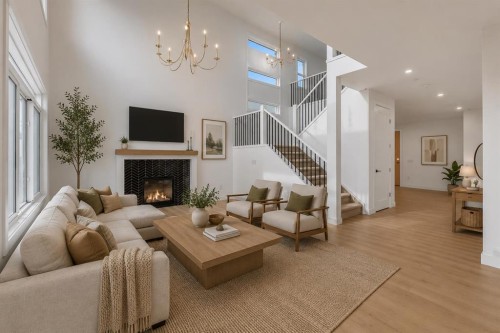 416 Watercrest Place, Chestermere, AB - Indoor With Fireplace