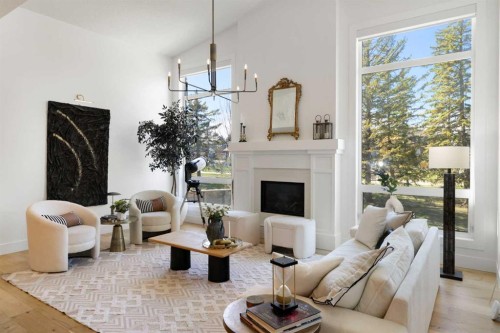 13 Shawnee Heath Sw, Calgary, AB - Indoor Photo Showing Living Room With Fireplace