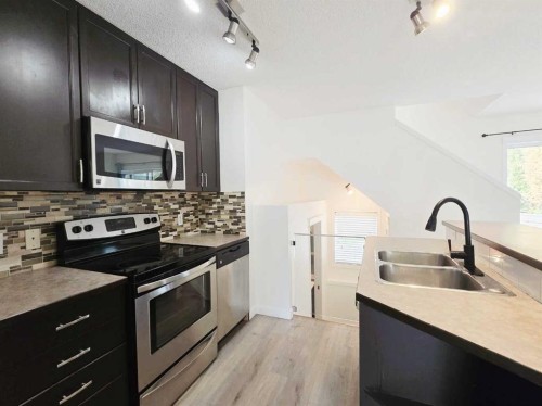210 Prestwick Circle Se, Calgary, AB - Indoor Photo Showing Kitchen With Stainless Steel Kitchen With Double Sink With Upgraded Kitchen