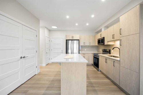 1107-81 Arbour Lake View Nw, Calgary, AB - Indoor Photo Showing Kitchen With Double Sink