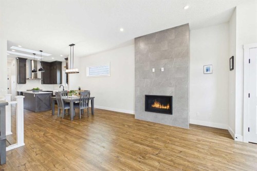 11 Royston Park Nw, Calgary, AB - Indoor Photo Showing Living Room With Fireplace