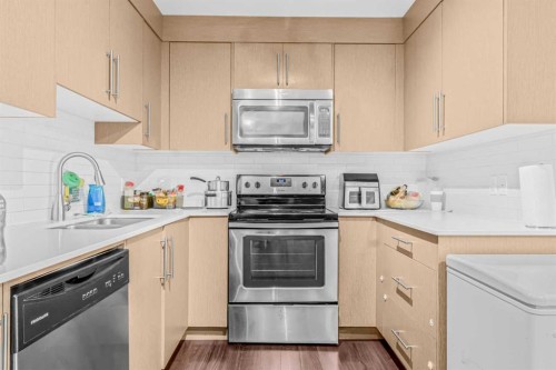 5404-302 Skyview Ranch Drive Ne, Calgary, AB - Indoor Photo Showing Kitchen With Stainless Steel Kitchen With Double Sink