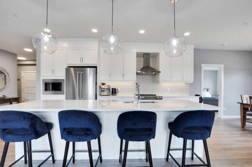 105-55 Wolf Hollow Crescent Se, Calgary, AB - Indoor Photo Showing Kitchen With Stainless Steel Kitchen With Upgraded Kitchen