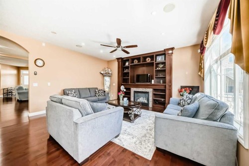 117 Saddlelake Grove Ne, Calgary, AB - Indoor Photo Showing Living Room With Fireplace