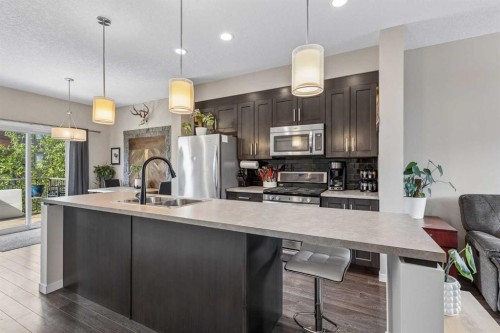 213 Copperpond Villas Se, Calgary, AB - Indoor Photo Showing Kitchen With Double Sink With Upgraded Kitchen