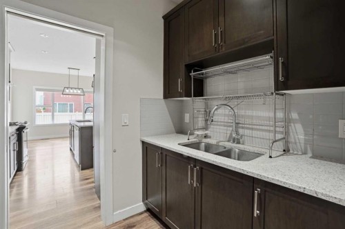 93 Saddlestone Place Ne, Calgary, AB - Indoor Photo Showing Kitchen With Double Sink With Upgraded Kitchen