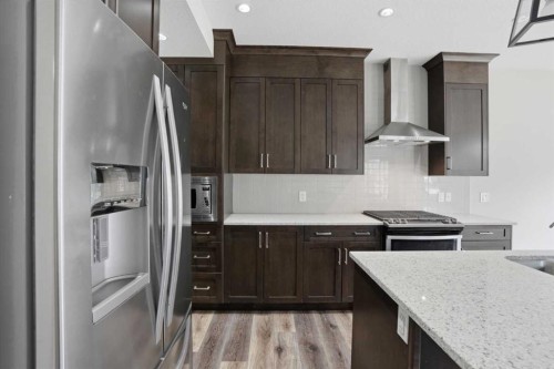 93 Saddlestone Place Ne, Calgary, AB - Indoor Photo Showing Kitchen With Stainless Steel Kitchen With Upgraded Kitchen
