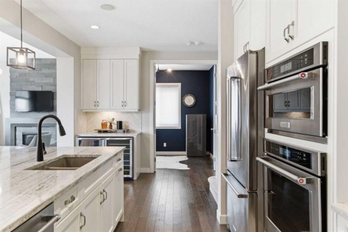 134 Cranbrook Circle Se, Calgary, AB - Indoor Photo Showing Kitchen With Double Sink With Upgraded Kitchen