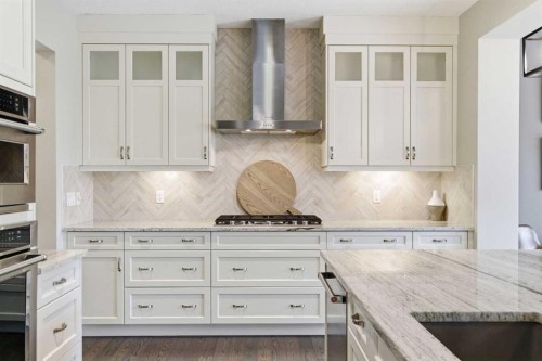 134 Cranbrook Circle Se, Calgary, AB - Indoor Photo Showing Kitchen With Upgraded Kitchen
