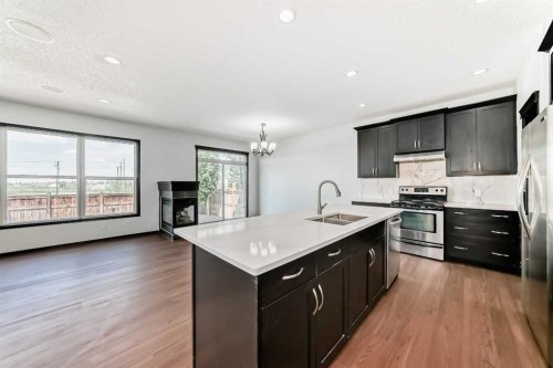 114 Autumn Circle Se, Calgary, AB - Indoor Photo Showing Kitchen With Double Sink