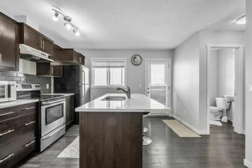 425 Copperpond Landing Se, Calgary, AB - Indoor Photo Showing Kitchen With Stainless Steel Kitchen With Upgraded Kitchen