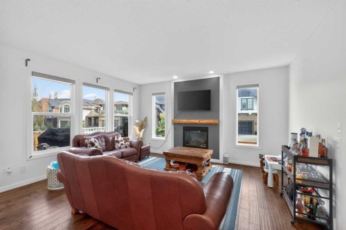 158 Masters Point Se, Calgary, AB - Indoor Photo Showing Living Room With Fireplace