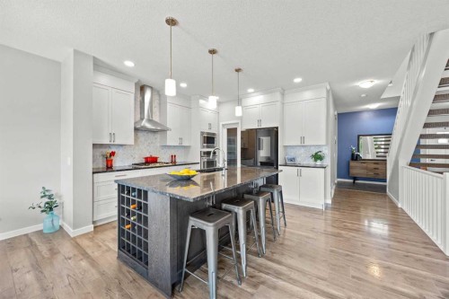 123 Masters Rise Se, Calgary, AB - Indoor Photo Showing Kitchen With Upgraded Kitchen