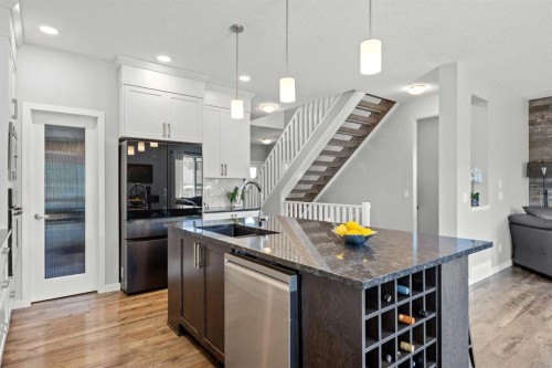 123 Masters Rise Se, Calgary, AB - Indoor Photo Showing Kitchen With Upgraded Kitchen