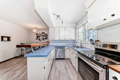 6441 18A Street Se, Calgary, AB - Indoor Photo Showing Kitchen With Double Sink