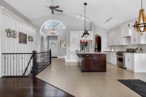 158 Hidden Creek Heights Nw, Calgary, AB - Indoor Photo Showing Kitchen With Upgraded Kitchen