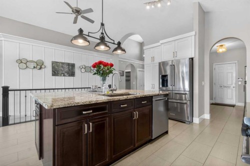 158 Hidden Creek Heights Nw, Calgary, AB - Indoor Photo Showing Kitchen With Upgraded Kitchen
