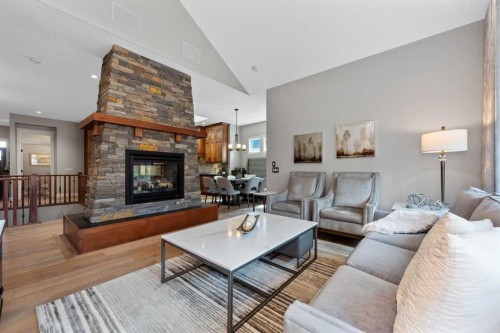 120 Elgin Estates View Se, Calgary, AB - Indoor Photo Showing Living Room With Fireplace