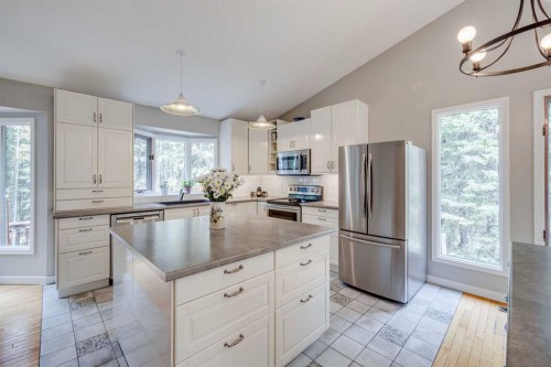 41 Elk Valley Crescent, Bragg Creek, AB - Indoor Photo Showing Kitchen With Upgraded Kitchen