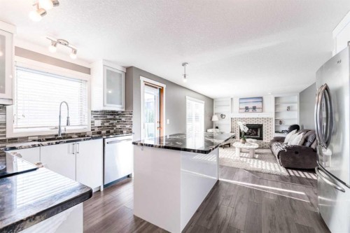 145 Hawkdale Circle Nw, Calgary, AB - Indoor Photo Showing Kitchen With Double Sink With Upgraded Kitchen