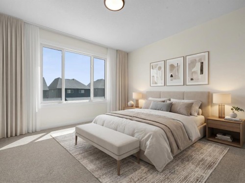 568 Buffaloberry Manor Se, Calgary, AB - Indoor Photo Showing Bedroom