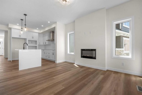 568 Buffaloberry Manor Se, Calgary, AB - Indoor With Fireplace