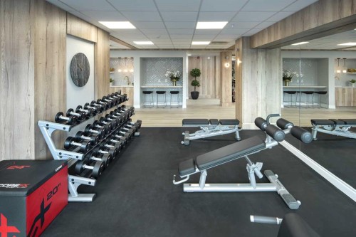 406-255 Les Jardins Park Se, Calgary, AB - Indoor Photo Showing Gym Room